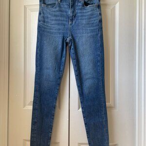 American Eagle Jeans Womens Size 2 Blue Denim Stretch Super Hi-Rise Jegging